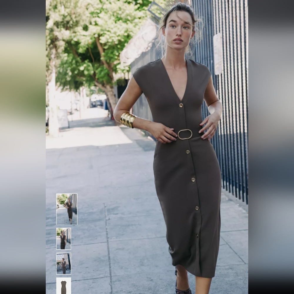 Zara  Midi Dress with Belt